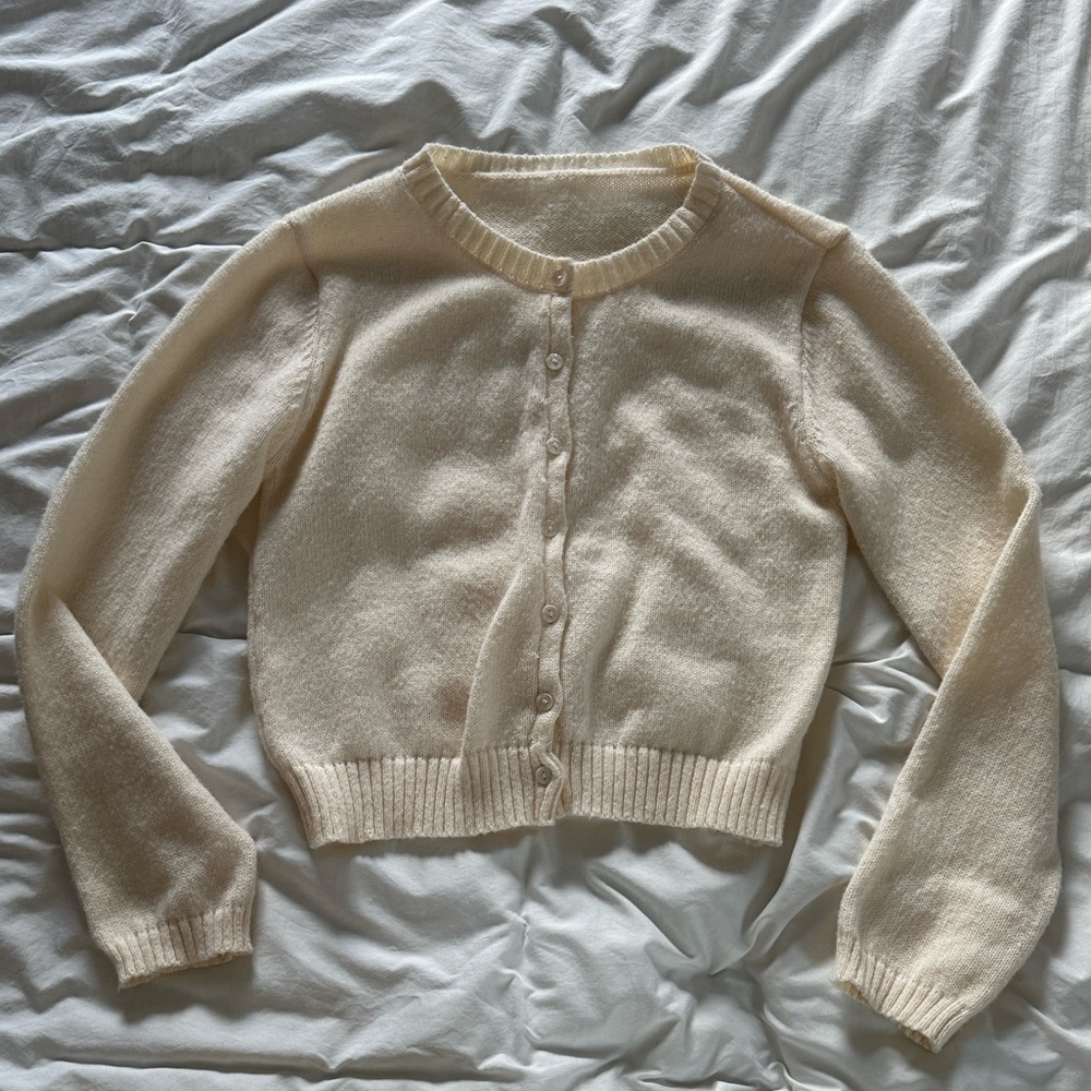 Cream Button-Up Women's Sweater